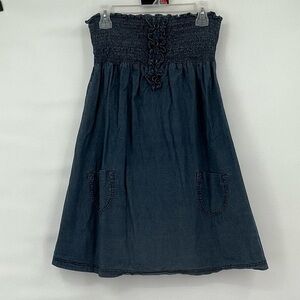 Mossimo target vintage denim chambray strapless mini dress